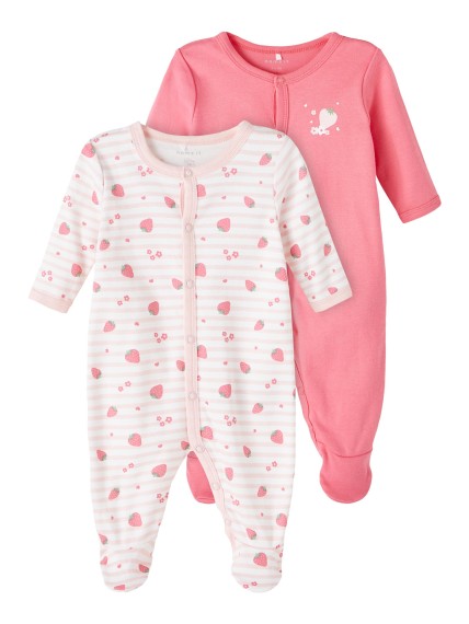 NAME IT NBFNIGHTSUIT 2P W/F STRAWBERRY NOOS rose