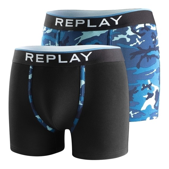 Replay Underwear REPLAY BOXER Style 8 Logo&Camoufla Schwarz