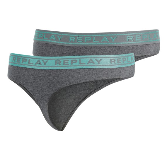 Replay Underwear REPLAY STRING donna Style 2 T/C 2pc grau