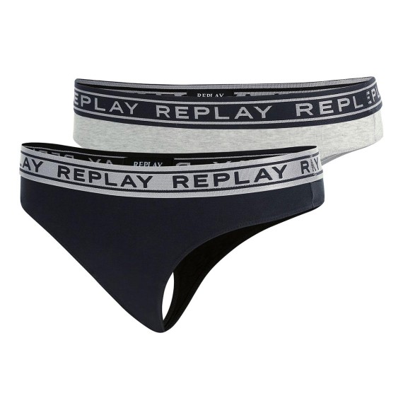 Replay Underwear REPLAY STRING donna Style 2 T/C 2pc Schwarz